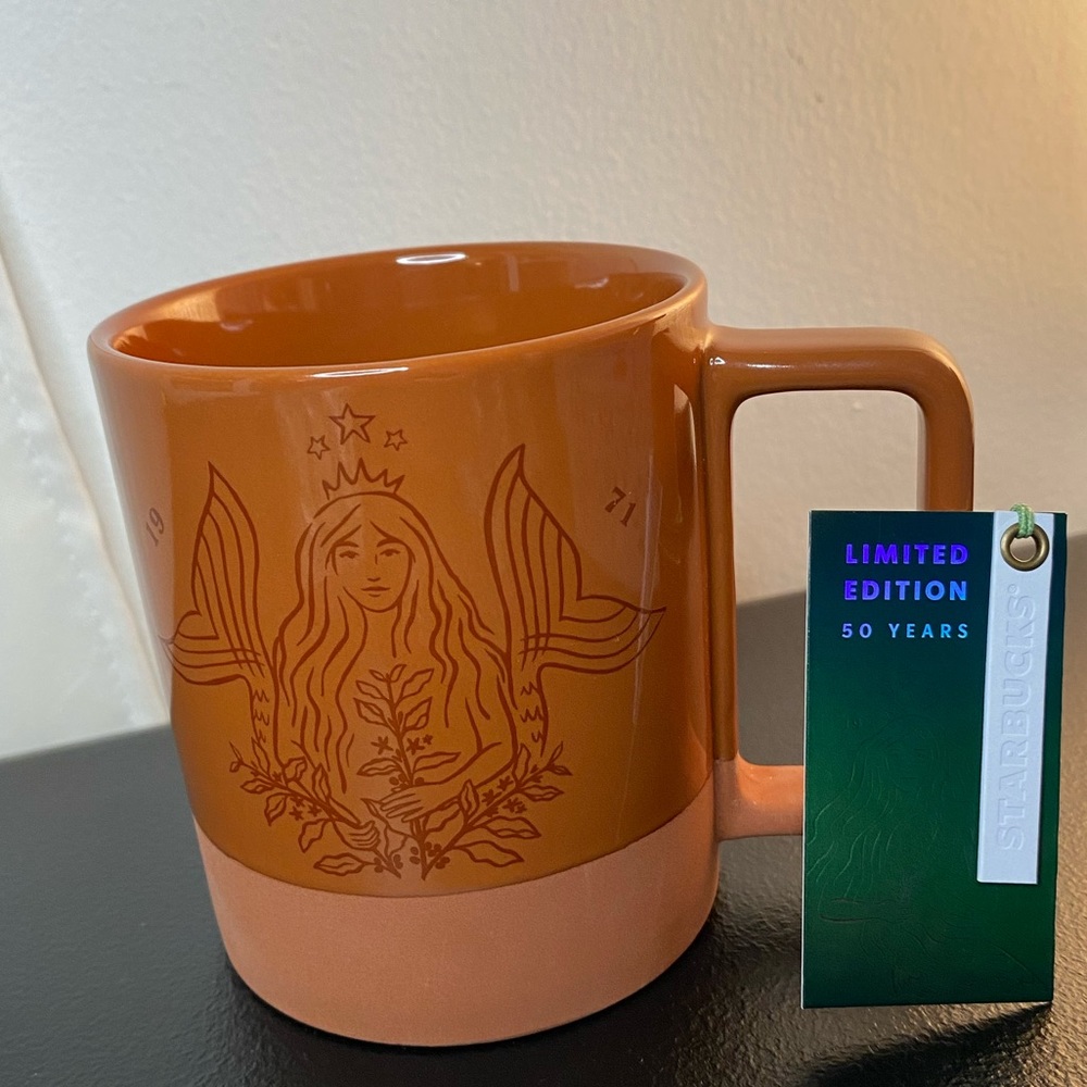 Coral Starbucks 50th anniversary mug
